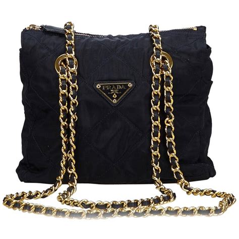 vintage prada nylon chain bag|Prada shoulder bag price.